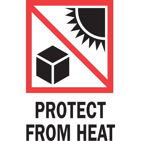 Decker Tape Products Label, DL4400, PROTECT FROM HEAT, 3" X 4" DL4400